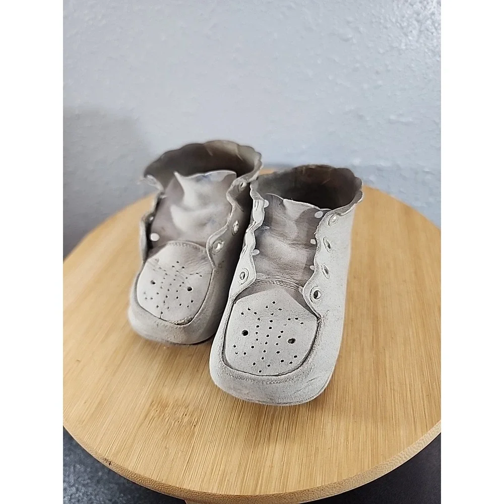 Vintage Antique Baby-Infant-Newborn Classic White Lace-Up Shoes Genuine Leather‎